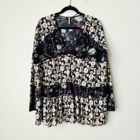 Free People Top Isabelle Floral Tunic woman’s XS - Picture 1 of 10